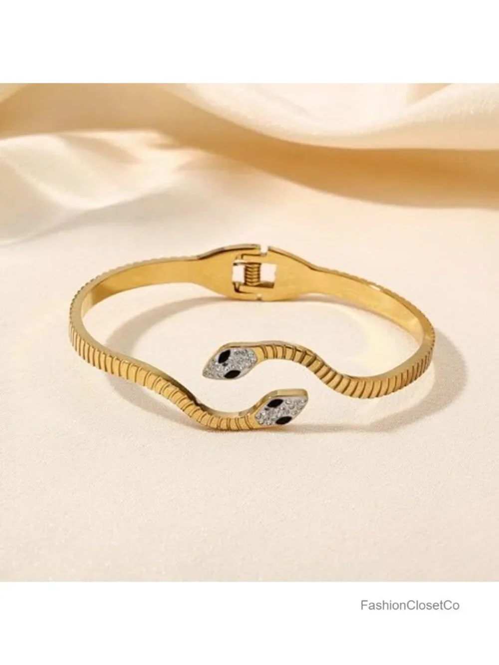 Adjustable Silver Plated Snake Bracelet - Lightweight Brass Snake Chain Jewelry